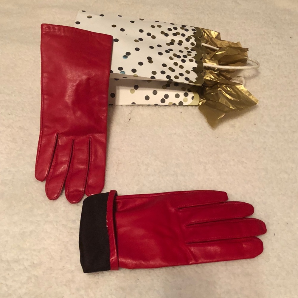 SOLD ‼️‼️‼️RED LEATHER GLOVES - Picture 4 of 4